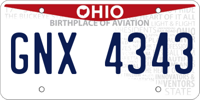 OH license plate GNX4343
