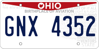 OH license plate GNX4352