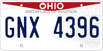 OH license plate GNX4396