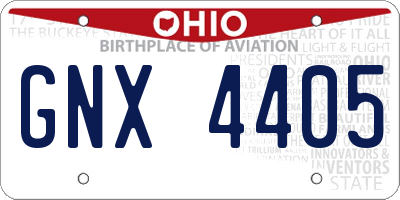 OH license plate GNX4405