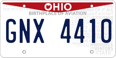 OH license plate GNX4410