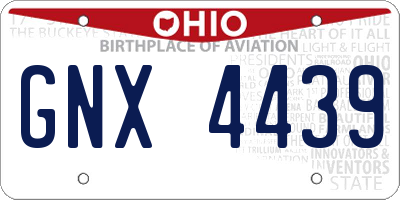 OH license plate GNX4439