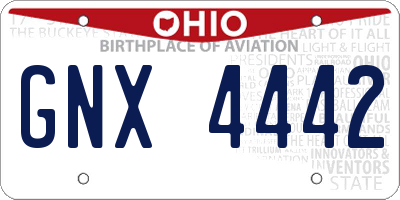 OH license plate GNX4442