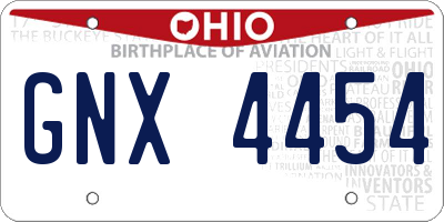 OH license plate GNX4454