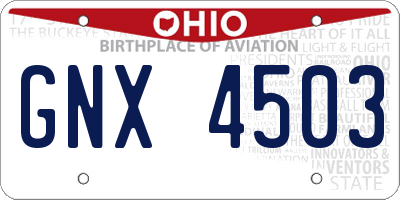 OH license plate GNX4503