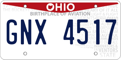 OH license plate GNX4517