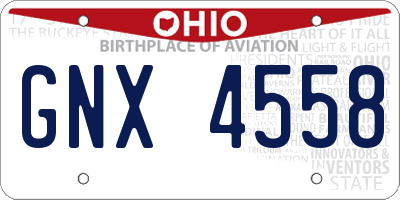 OH license plate GNX4558