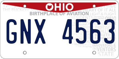 OH license plate GNX4563