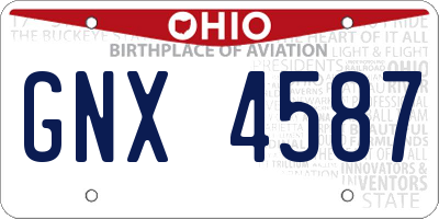 OH license plate GNX4587