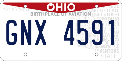 OH license plate GNX4591