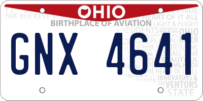 OH license plate GNX4641