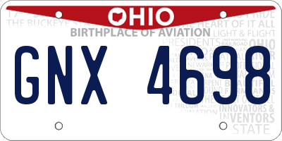OH license plate GNX4698