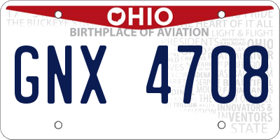 OH license plate GNX4708