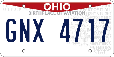 OH license plate GNX4717