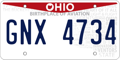 OH license plate GNX4734