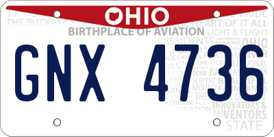 OH license plate GNX4736