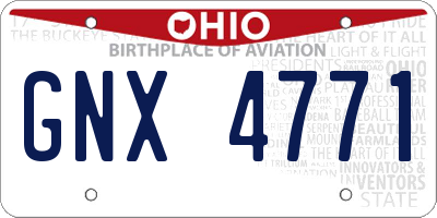 OH license plate GNX4771