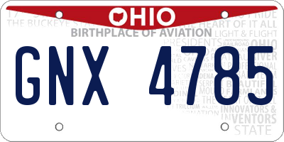 OH license plate GNX4785