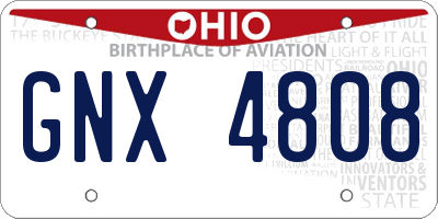 OH license plate GNX4808