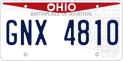 OH license plate GNX4810