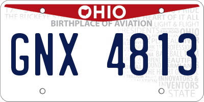 OH license plate GNX4813