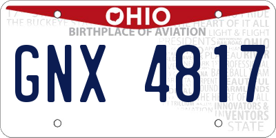 OH license plate GNX4817