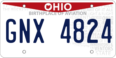 OH license plate GNX4824