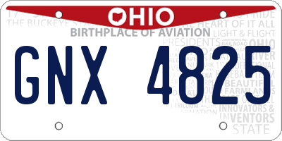 OH license plate GNX4825