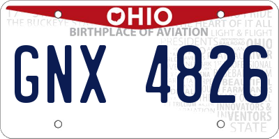 OH license plate GNX4826