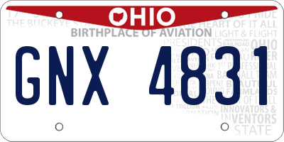 OH license plate GNX4831