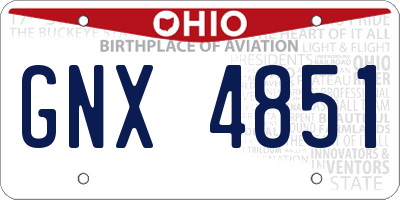 OH license plate GNX4851