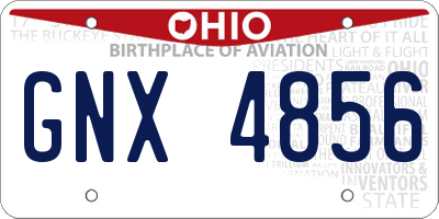 OH license plate GNX4856