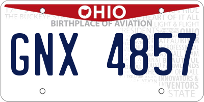 OH license plate GNX4857