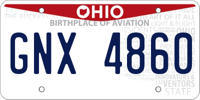 OH license plate GNX4860