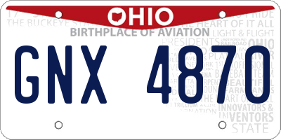 OH license plate GNX4870