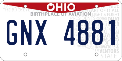 OH license plate GNX4881