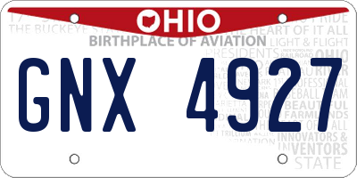 OH license plate GNX4927