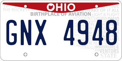 OH license plate GNX4948