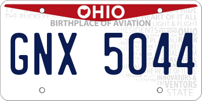 OH license plate GNX5044