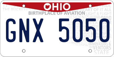 OH license plate GNX5050