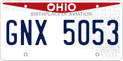 OH license plate GNX5053