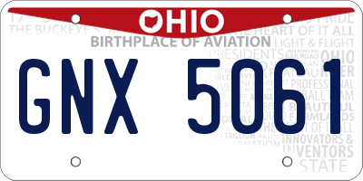 OH license plate GNX5061
