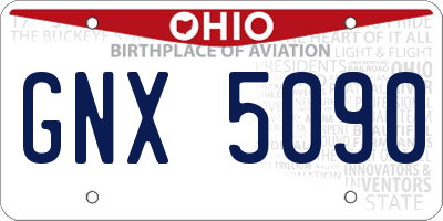 OH license plate GNX5090