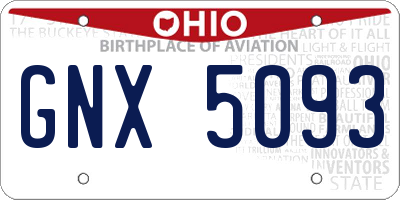 OH license plate GNX5093