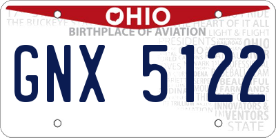 OH license plate GNX5122