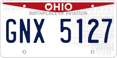 OH license plate GNX5127