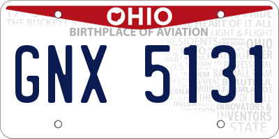 OH license plate GNX5131