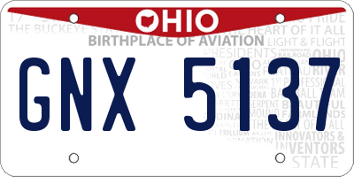 OH license plate GNX5137