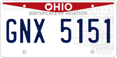 OH license plate GNX5151