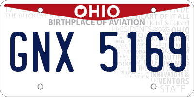 OH license plate GNX5169
